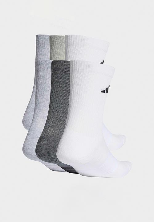 adidas Originals - Cushioned Crew Socks  6pk - White/Grey/Black