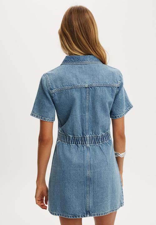 Cotton On - Short sleeve dress - pisces blue