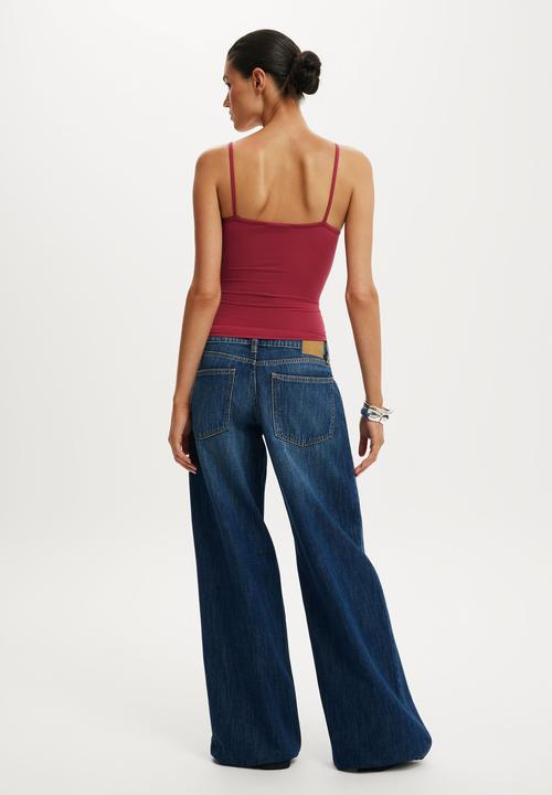 Cotton On - Low rise wide jean - scorpio blue