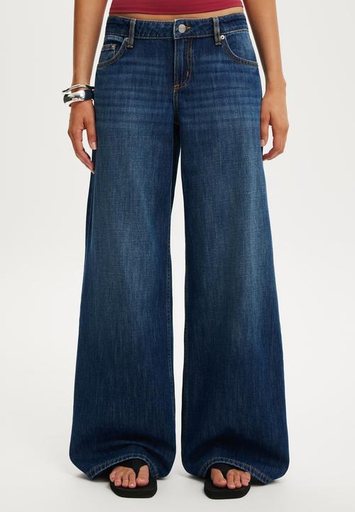 Cotton On - Low rise wide jean - scorpio blue