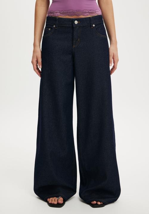 Cotton On - Low rise wide jean - aries blue