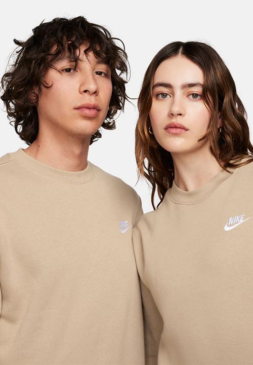 Nike - NSW Club BB crew Sweatshirt - Khaki/white
