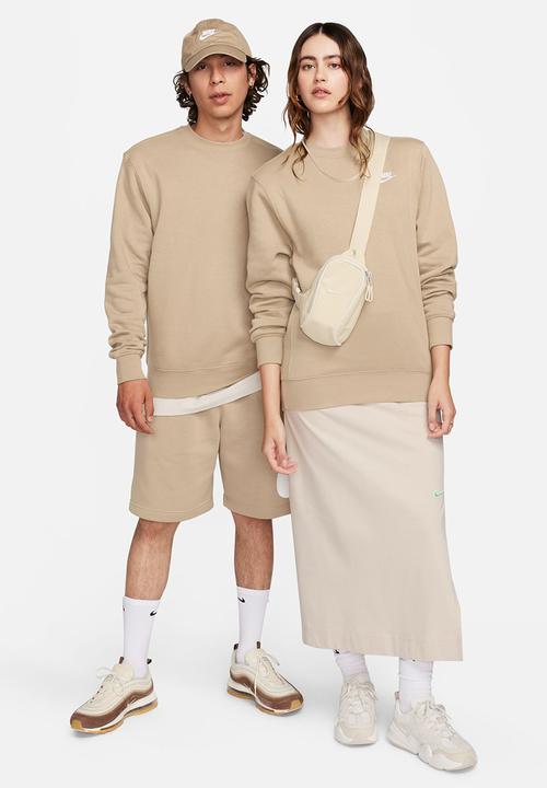 Nike - NSW Club BB crew Sweatshirt - Khaki/white