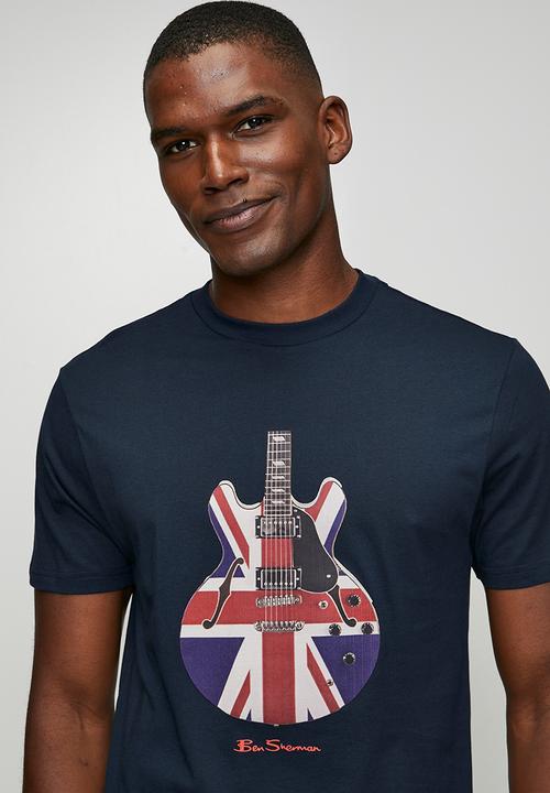 Ben Sherman - Union Jack Guitar Tee Shirt - Navy