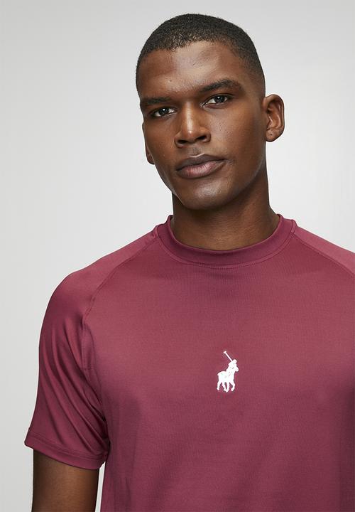 POLO - Karabo Sport Short Sleeve Printed Tech Tee - Maroon