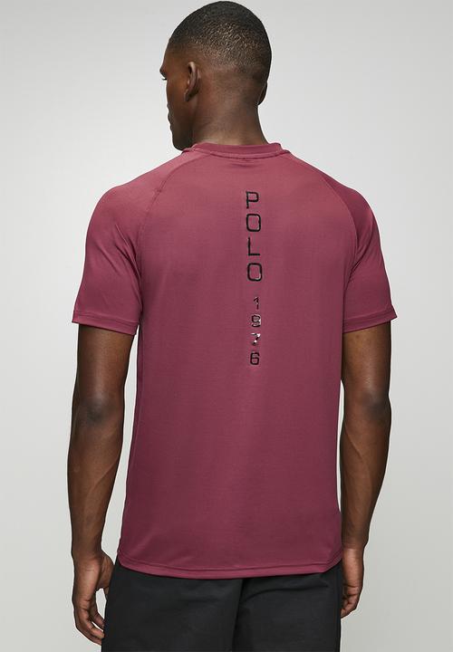 POLO - Karabo Sport Short Sleeve Printed Tech Tee - Maroon