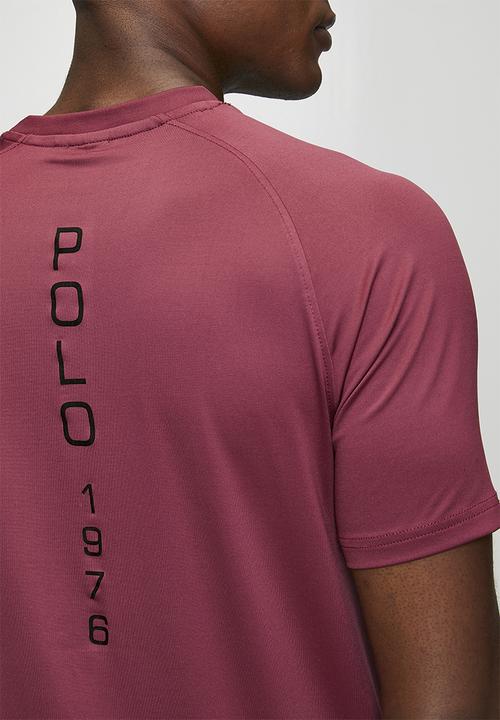 POLO - Karabo Sport Short Sleeve Printed Tech Tee - Maroon