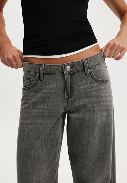 Cotton On - Low rise wide jean - luna grey stitch