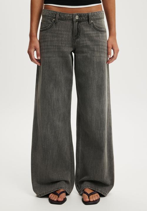 Cotton On - Low rise wide jean - luna grey stitch