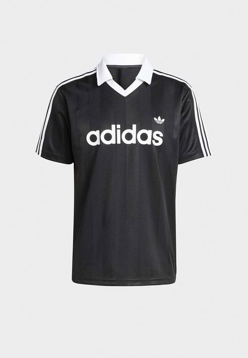 adidas Originals - ARCHIVE COLLAR ENGINEERED JERSEY - Black
