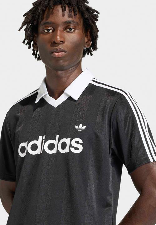 adidas Originals - ARCHIVE COLLAR ENGINEERED JERSEY - Black