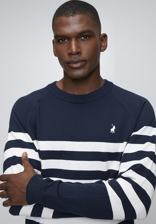 POLO - Segal Essential Cotton Crew Ls Knitwear  - Navy