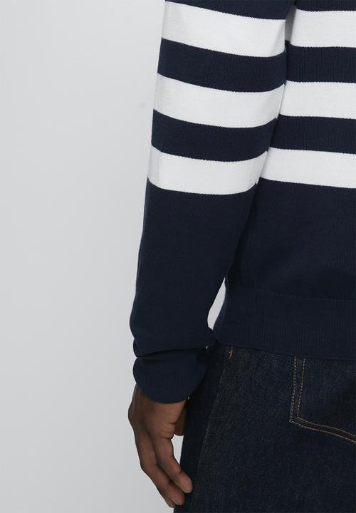 POLO - Segal Essential Cotton Crew Ls Knitwear  - Navy