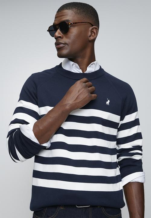 POLO - Segal Essential Cotton Crew Ls Knitwear  - Navy