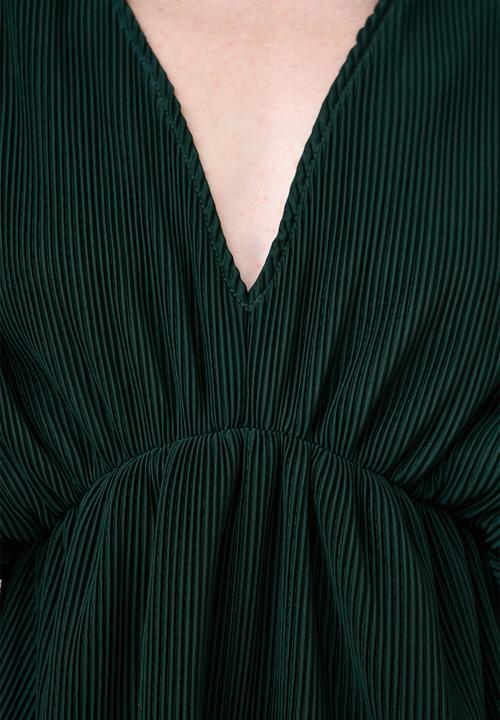 Me&B - Kimono Plisse Top - Bottle Green