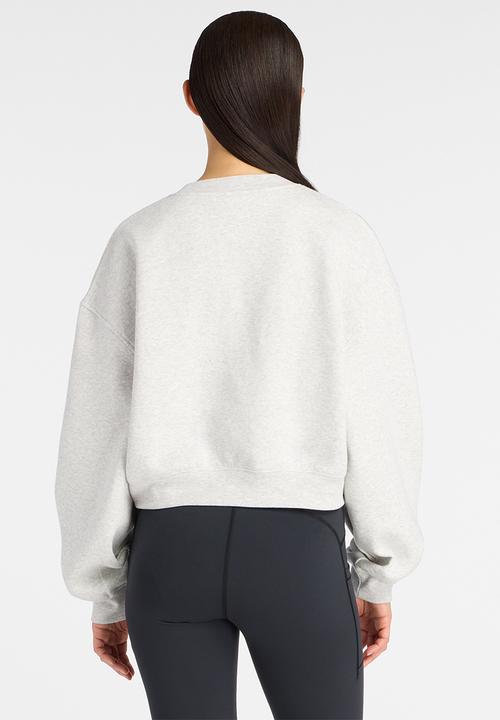New Balance  - New Balance Linear Heritage Brushed Fleece Crew - Ash Heather