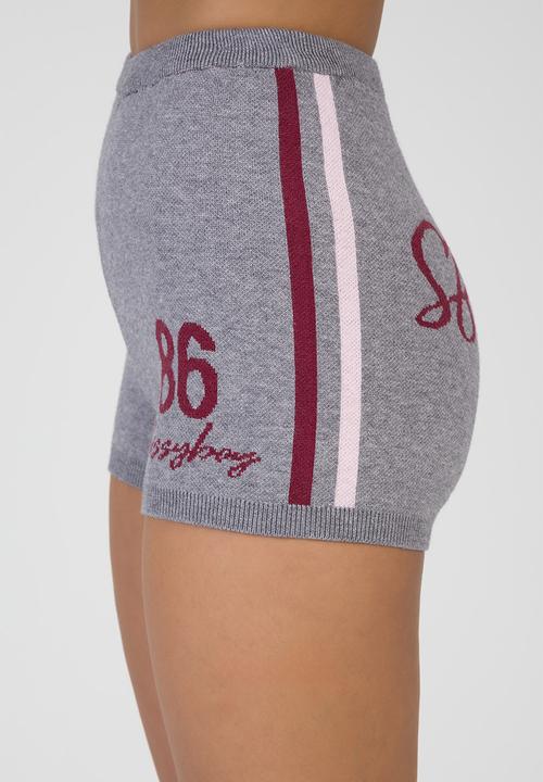 SISSY BOY - Most Loved Knit Shorts Knit Shorts With Branding - Grey/Burgundy/Pink