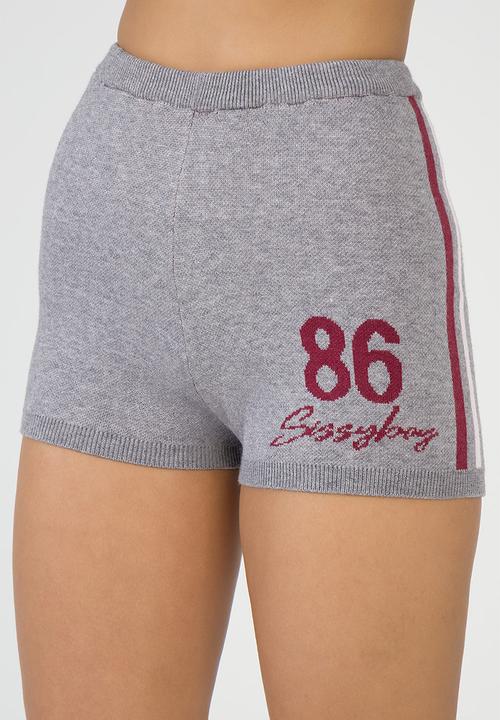 SISSY BOY - Most Loved Knit Shorts Knit Shorts With Branding - Grey/Burgundy/Pink