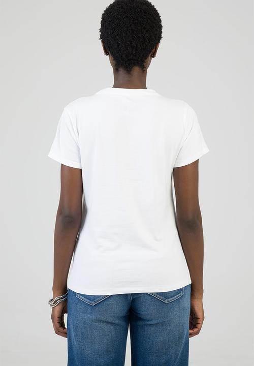 SISSY BOY - Feel Something T-Shirt Regular Tshirt With Rose Transfer - White