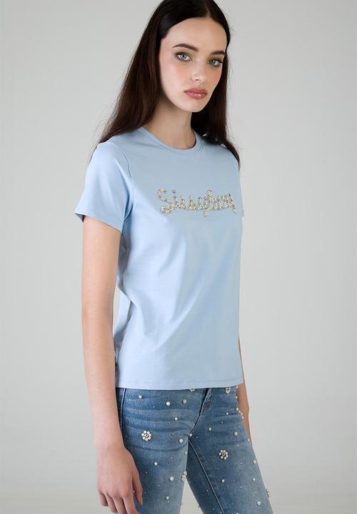 SISSY BOY - Keep It Cool T-Shirt Regular Tshirt With Raised Pearl And Bling - Pale Blue