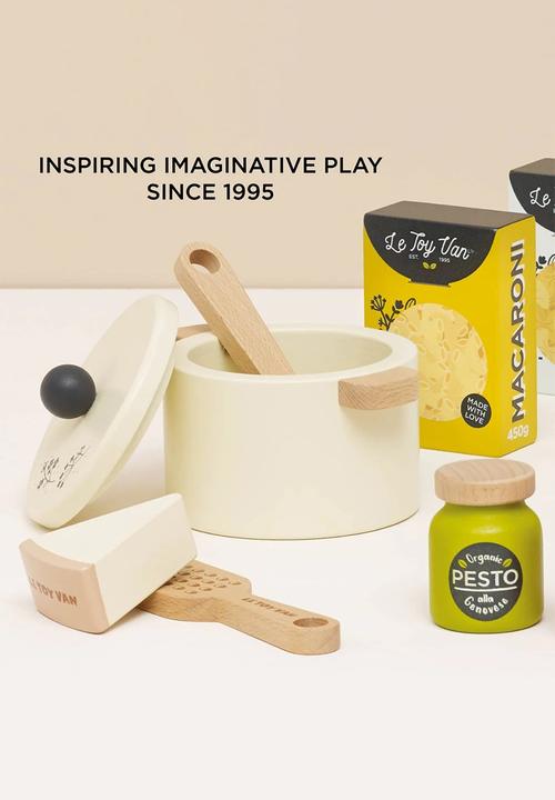Le Toy Van - 12 pcs Wooden Organic Pasta Set - white/beige