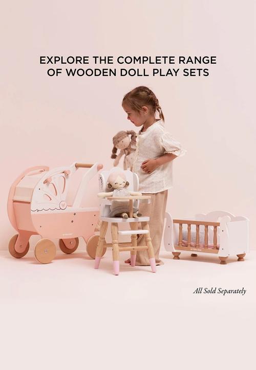 Le Toy Van - Dolls Wooden Cot - white/beige