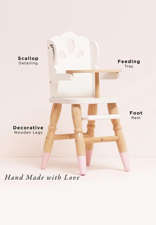 Le Toy Van - Dolls Wooden High Chair - beige
