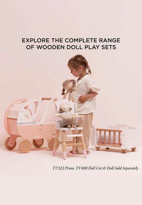 Le Toy Van - Dolls Wooden High Chair - beige
