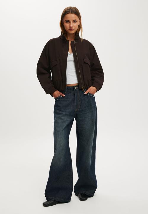 Cotton On - Clover funnel neck bomber - american oak