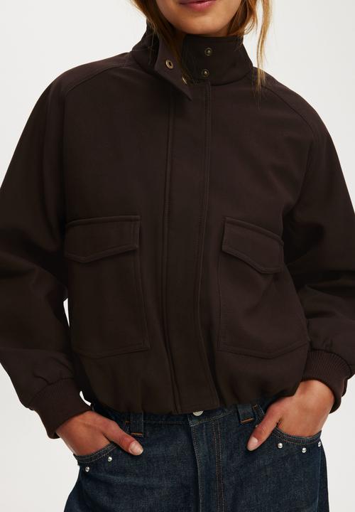 Cotton On - Clover funnel neck bomber - american oak