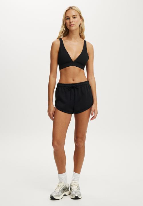 Cotton On - Ultra Soft Deep Plunge Crop - Black