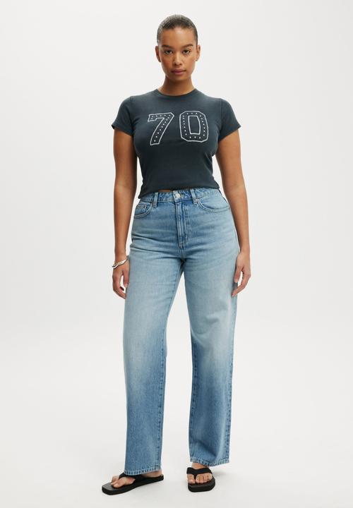 Cotton On - Curvy 91 straight jean - fairlight blue