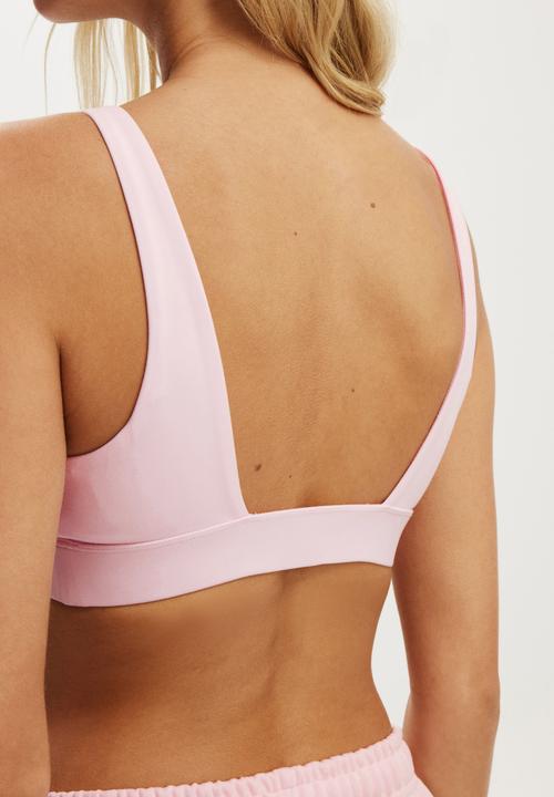 Cotton On - Ultra Soft Deep Plunge Crop - Cherry Dream