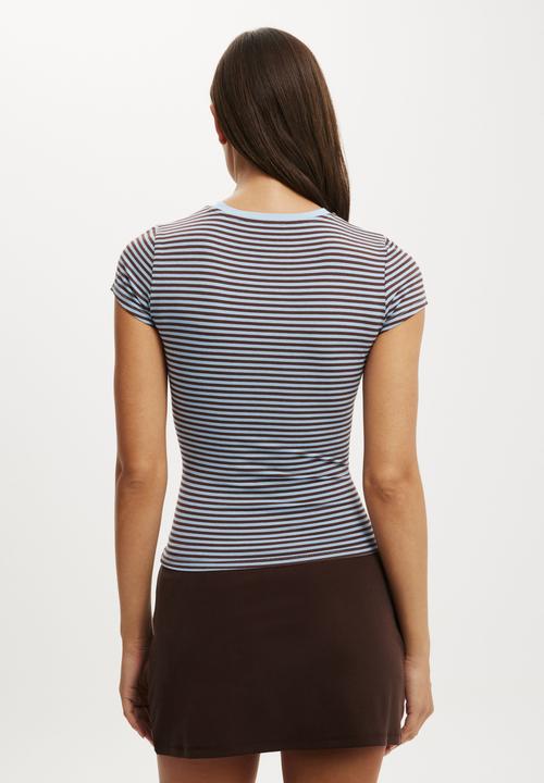Cotton On - All day crew tee - madi stripe american oak