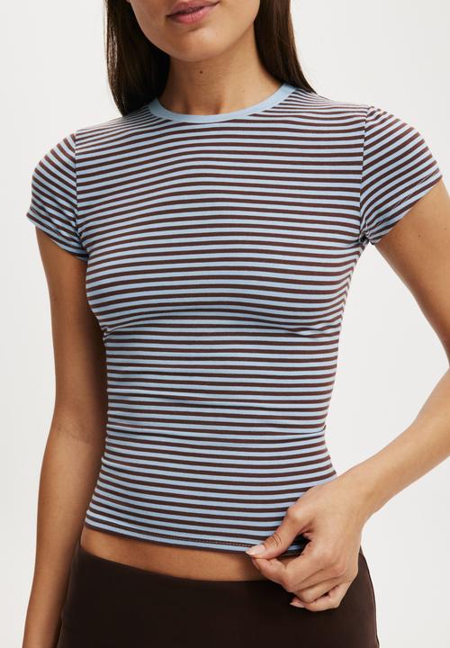 Cotton On - All day crew tee - madi stripe american oak