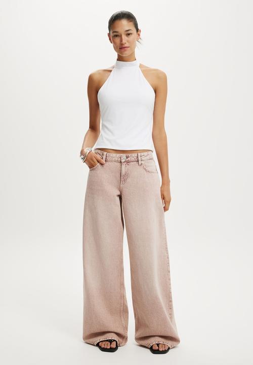Cotton On - Low rise wide jean - cameo pink