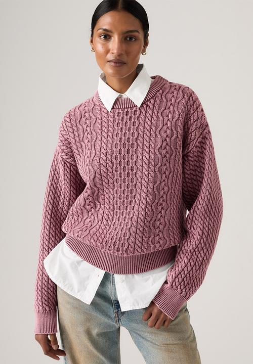 Levi’s® - Leilah cable crewneck - washed crushed berry crushed berry cotton