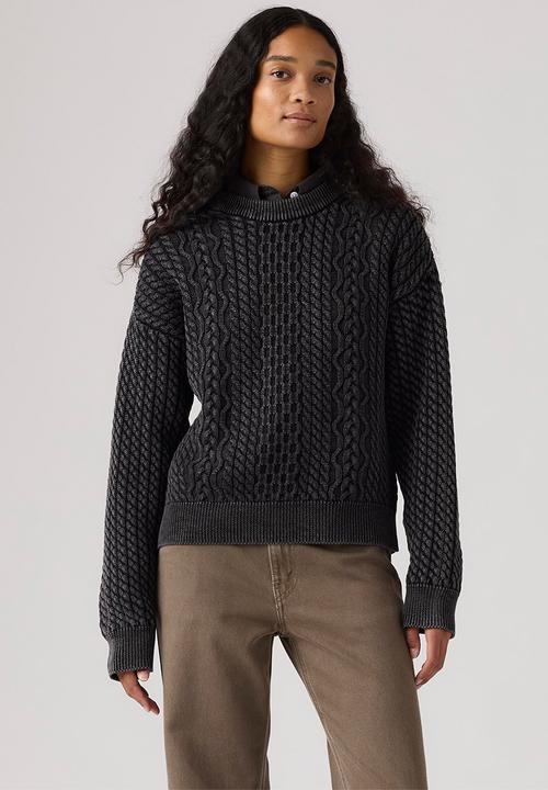 Levi’s® - Leilah cable crewneck - washed anthracite night anthracite night cotton