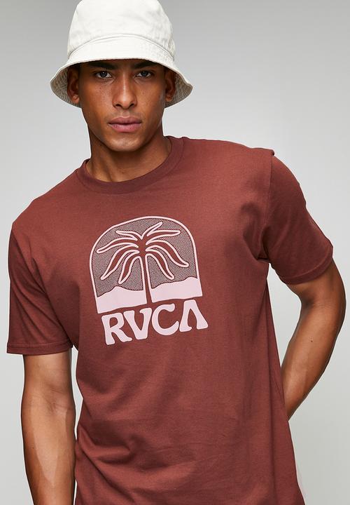 RVCA - Palmcrest Short sleeve Red Stitch - red earth