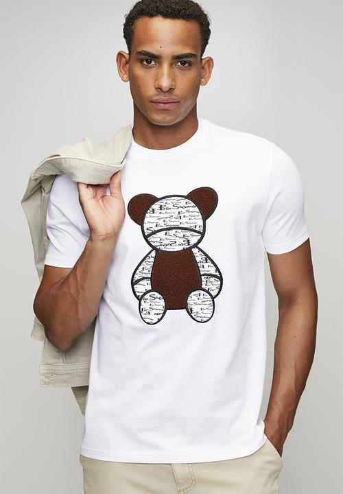 Ben Sherman - Ben Bear Chenille Fur 260g Tee-Shirt - White