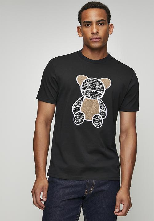 Ben Sherman - Ben Bear Chenille Fur 260g Tee-Shirt - Black