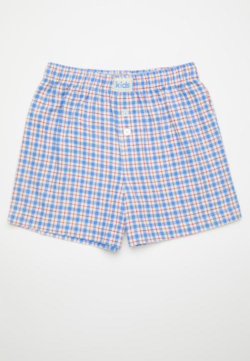 Cotton On - Sleepover Pyjama Short 2 Pack - Blue Bonnet Check/In The Navy Check