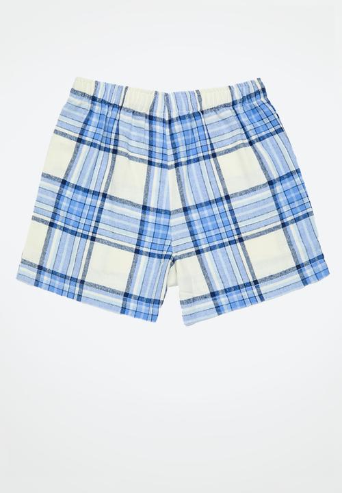 Cotton On - Sleepover Pyjama Short 2 Pack - Blue Bonnet Check/In The Navy Check