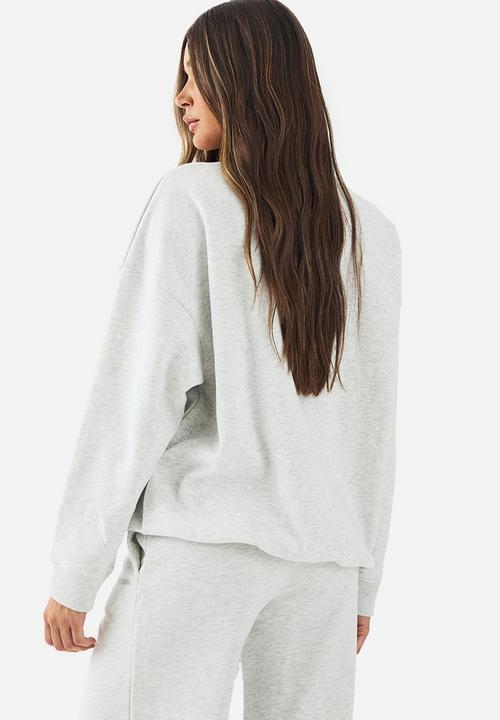 boohoo - Dsgn studio embroidered oversized sweatshirt - ash grey