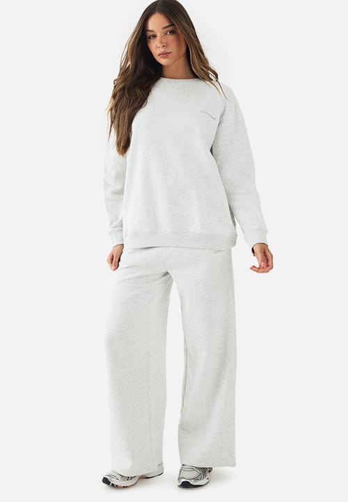 boohoo - Dsgn studio embroidered oversized sweatshirt - ash grey