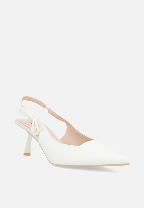 Be Mine - Almeria stiletto slingback heel - ivory satin