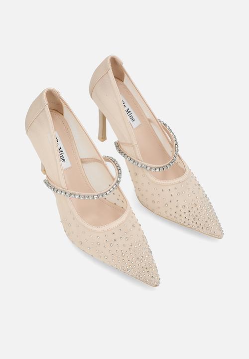 Be Mine - Vivian stiletto court heel - champagne mesh + satin