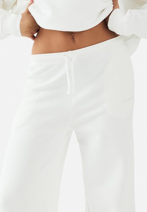 boohoo - Dsgn studio embroidered straight leg jogger - ecru