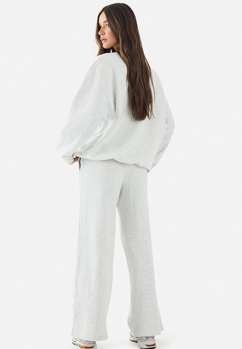 boohoo - Dsgn studio embroidered straight leg jogger - ash grey