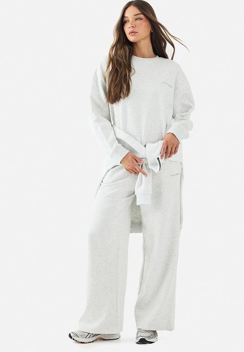 boohoo - Dsgn studio embroidered straight leg jogger - ash grey